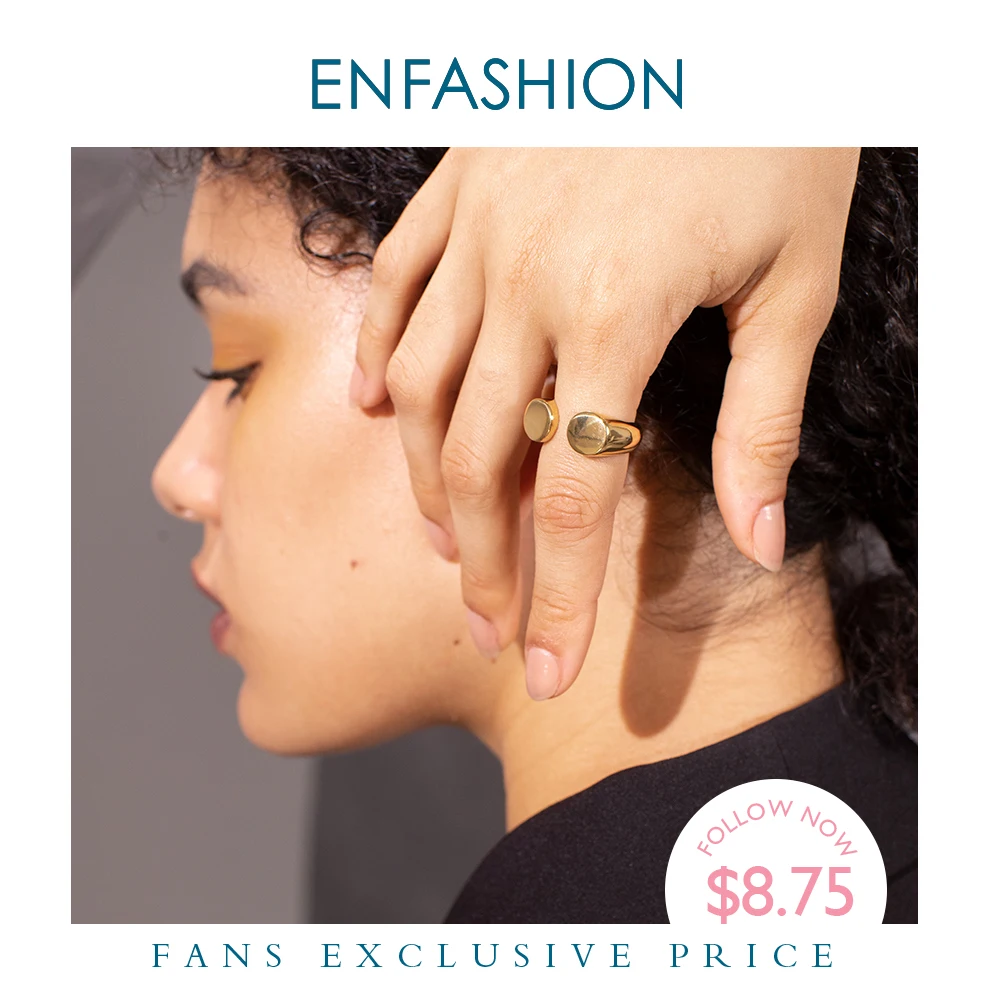 ENFASHION панк на платформе Открытое кольцо золотого цвета нержавеющая сталь простые