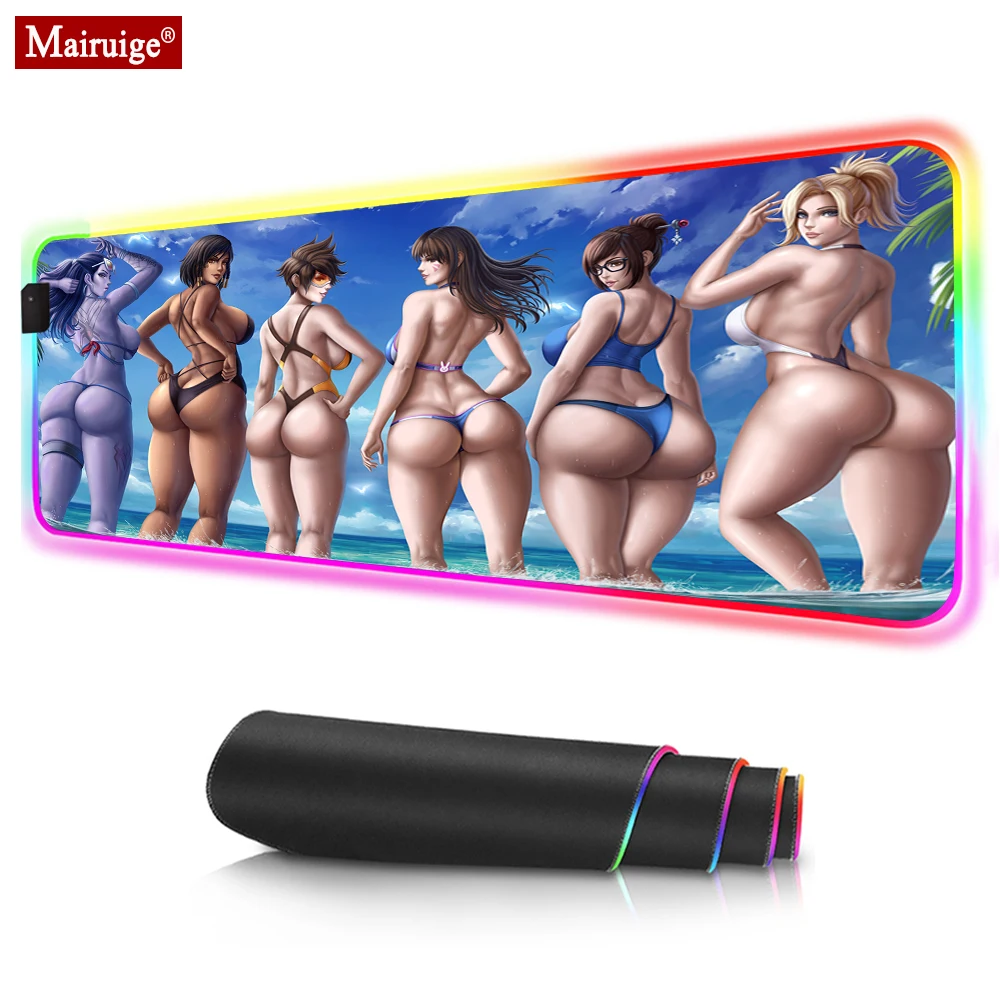 Светодиодный Мышь pad RGB аниме большая задница бедра сексуальная девушка длинные