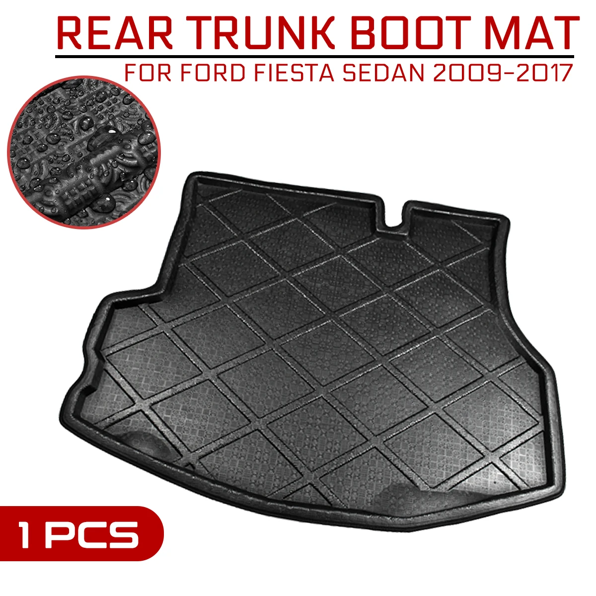 For Ford Fiesta Sedan 2009 2017 Car Floor Mat Carpet Rear Trunk Anti