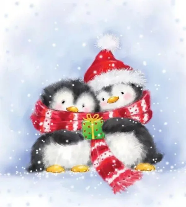 

JMINE Div 5D Пингвин снег Рождество полная алмазная живопись наборы для вышивки крестиком искусство Высокое качество мультфильм 3D краска алмазами