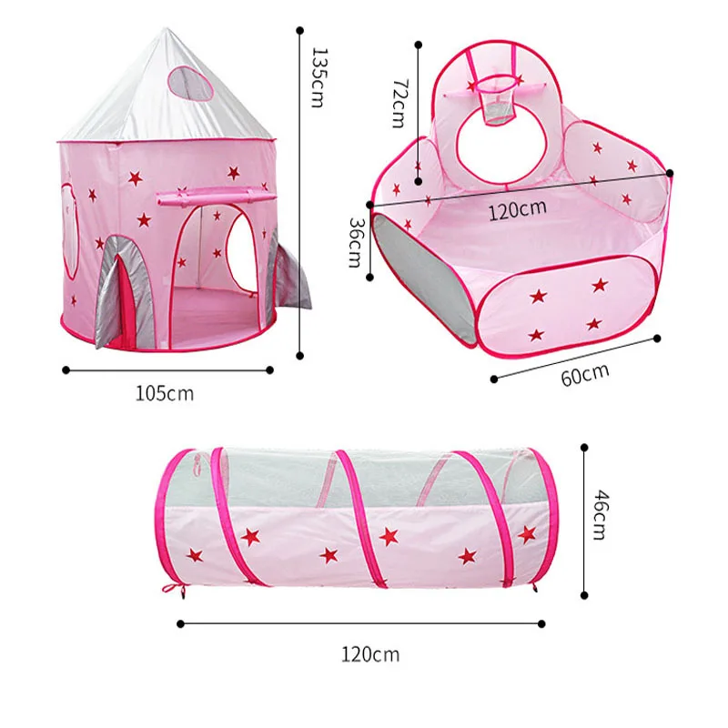 3In1 Portable Space Capsule Tent Space Yurt Game Play Tent Outdoor Ball Pool Indoor Crawling Tunnel For Kids Baby Play House 6