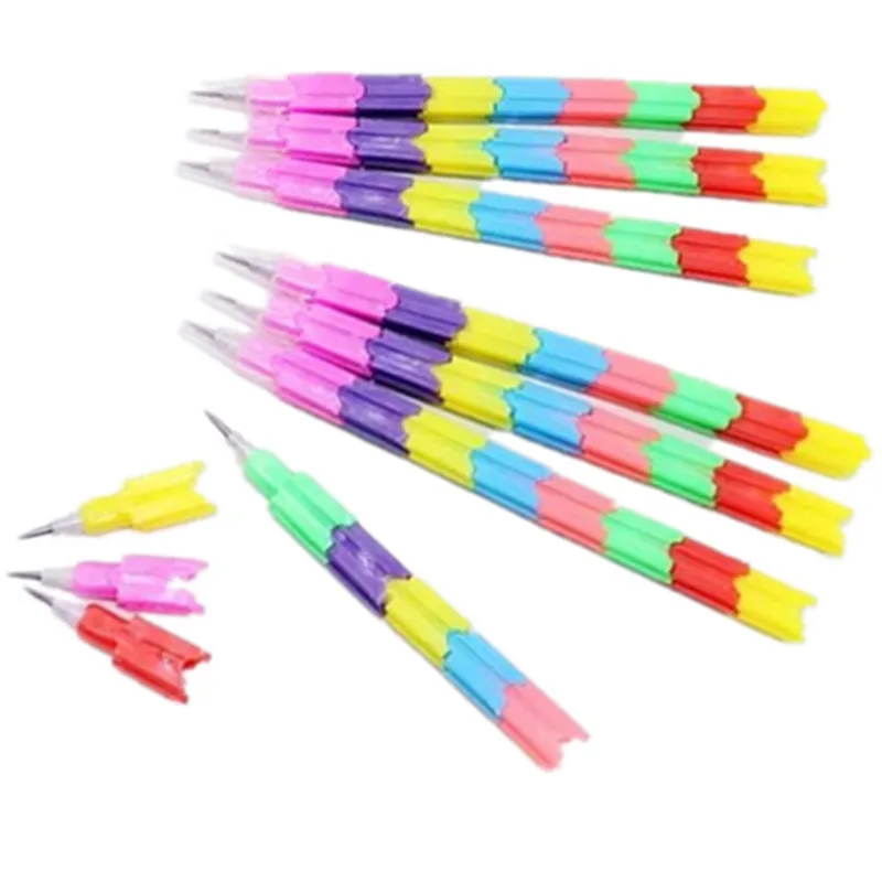

F1 Korean-style Stationery Creative Rainbow Multi-functional Bullet Lego Pens Pencil Flexible Transformation 8 Section Color Pri