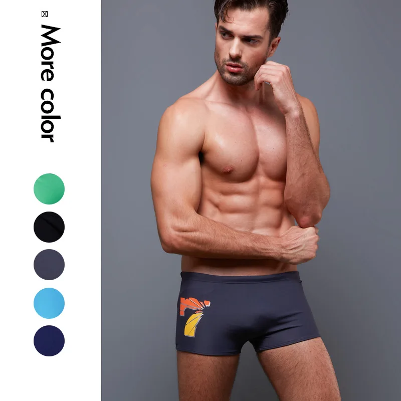 

Summer Men's Board Shorts Swimming trunks Lucky number 7 plus size Men's sexy beach Swimming shorts A18102