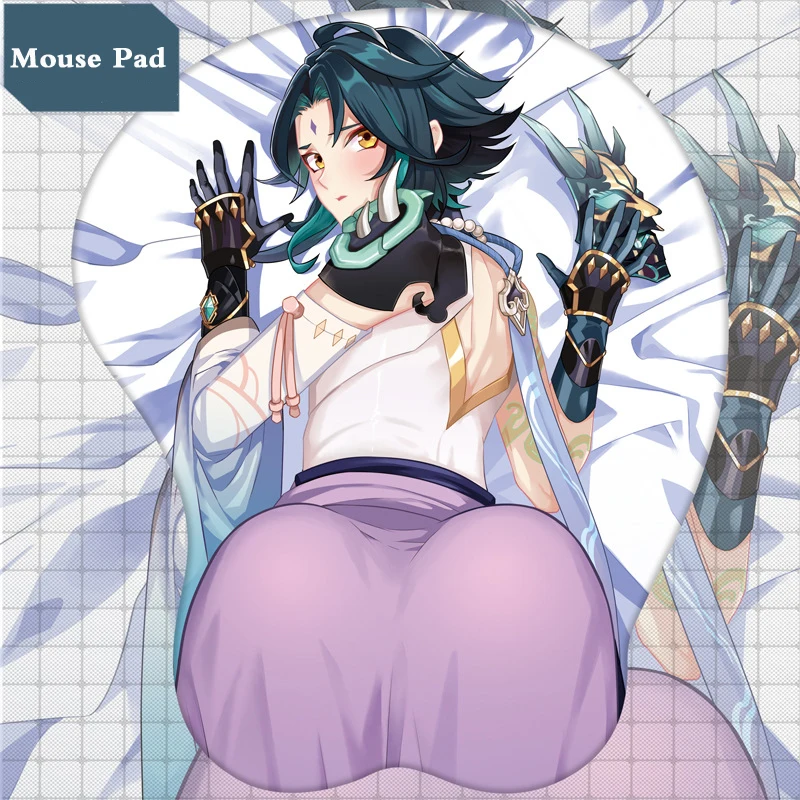

Game Genshin Impact Xiao Design Pattern 3D Soft Gel Gaming Mouse Pad Ergonomic Mousepad With Wrist Support Prop Gifts