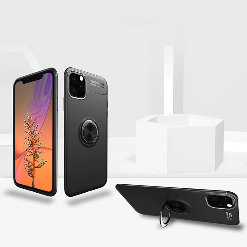 Для Apple Iphone 11 чехол с кольцом подставка магнит прозрачный защитный чехол на заднюю панель для iPhone 11 Pro Max Iphone11 11pro