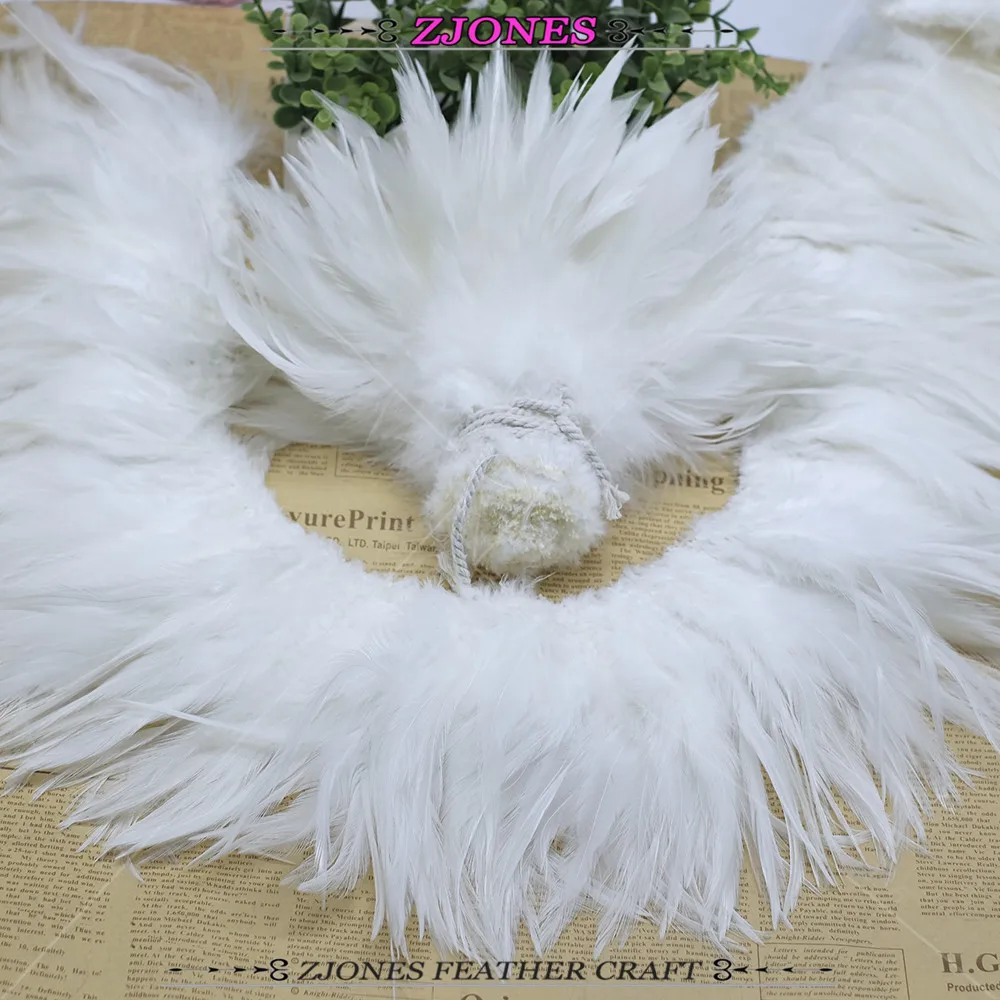 Белый Coque перо петух Седло Hackle Strung 6 8 &quotнатуральная курица отделка из перьев