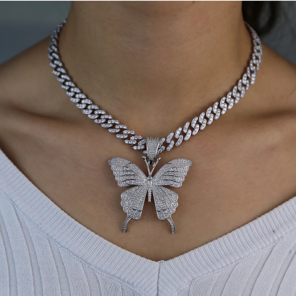 Cuban Chain Butterfly Charm Pinky 