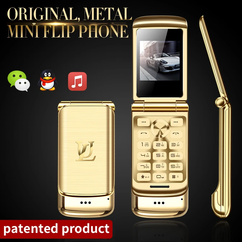 Роскошный флип-телефон Ulcool V9, 1,54 дюймов, две sim-камеры, MP3, Bluetooth, FM, Dialer, анти-потеря, металлический корпус, мини мобильный телефон