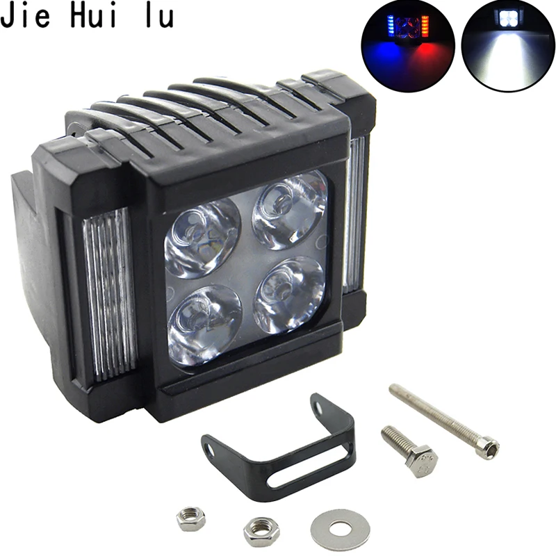 2x 4/" INCH 45W Side Shooter Pods Combo LED Work Light Strobe Lamp White /& Amber