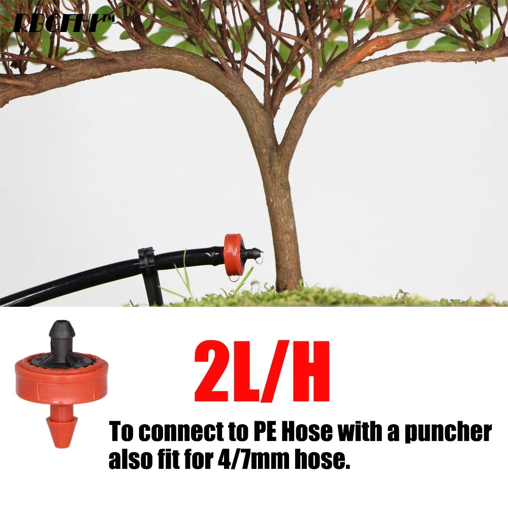 รูปสินค้า 50PCS 2L 4L 8L/H ความดันชดเชย Dropper Agricultura ชลประทาน Emitter สวนหยดสําหรับ 1/4 'ท่อ PE เรือนกระจกรดน้ํา