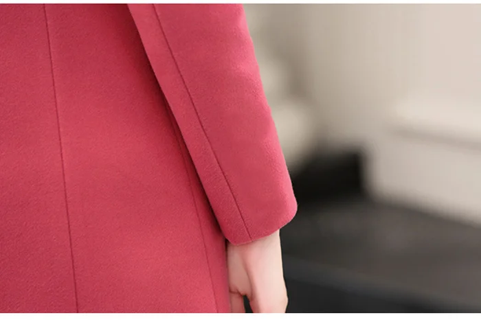 New Winter Slim Plus Size Women Woolen Coat Casual Medium Long Solid Color Long Sleeve Winter Wool Coat Women Coats