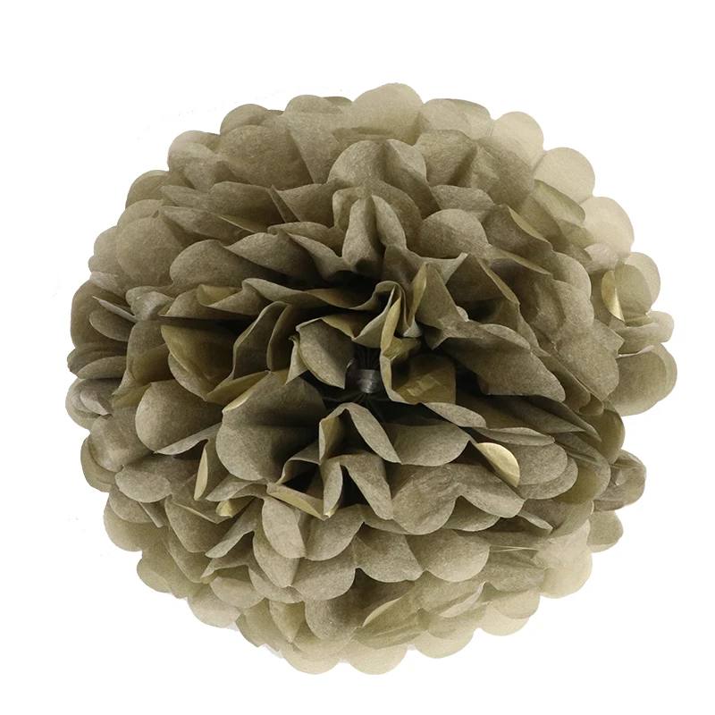 5 шт. 25 см бумажные помпоны Pom Poms свадебные с днем рождения шары для украшения вечерние ткани для дома Baby Shower фестиваль Декор - Цвет: brown