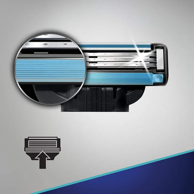 4PCS Original Gillette Mach 3 Blade Men Shaving Cassettes Shaving Mak3 Shaving Cartridge Mach3 Replaceable Razor 2