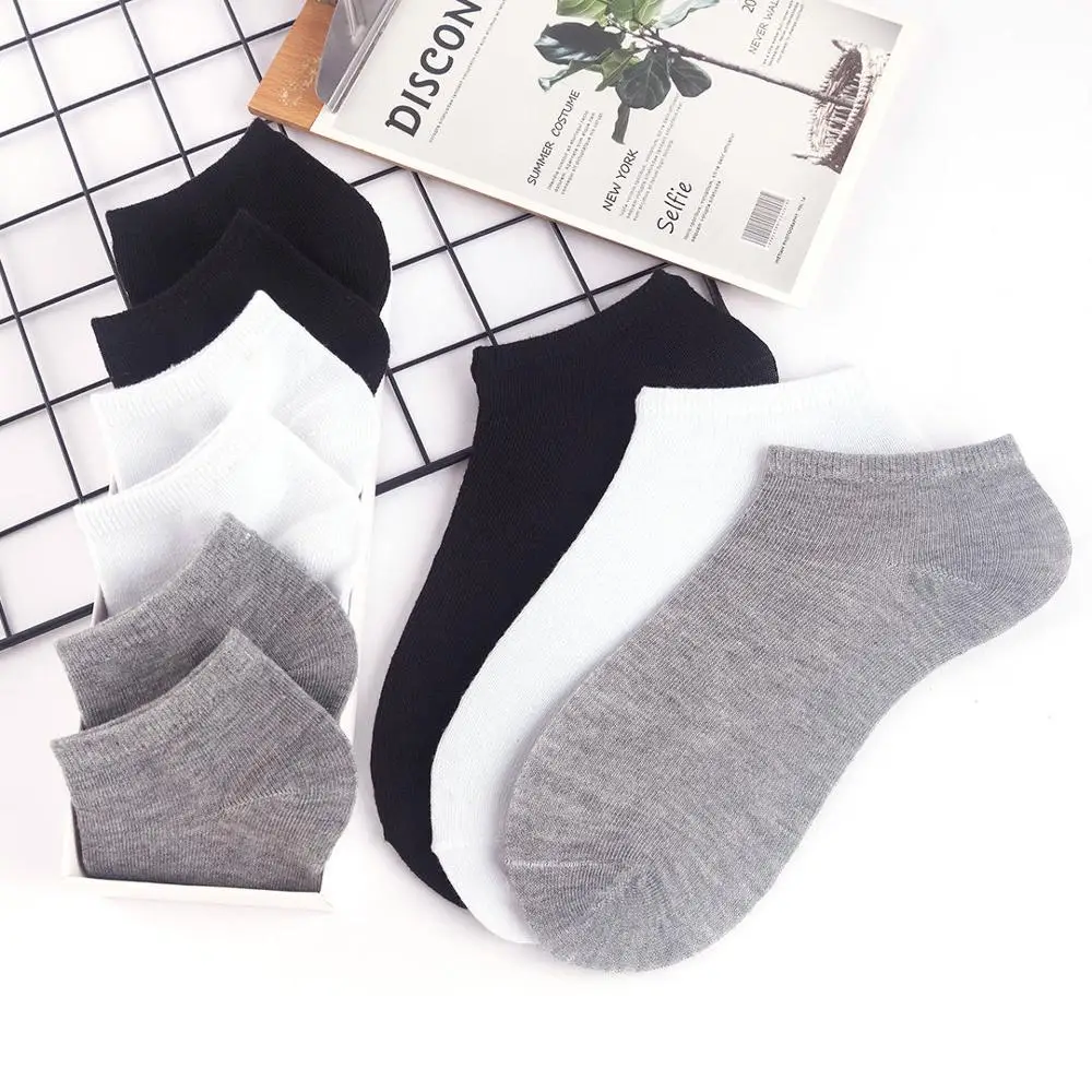 10 Pairs And 5 Pairs Women Socks Breathable Sports socks Solid Color Boat socks Comfortable Cotton Ankle Socks White Black - Image 4