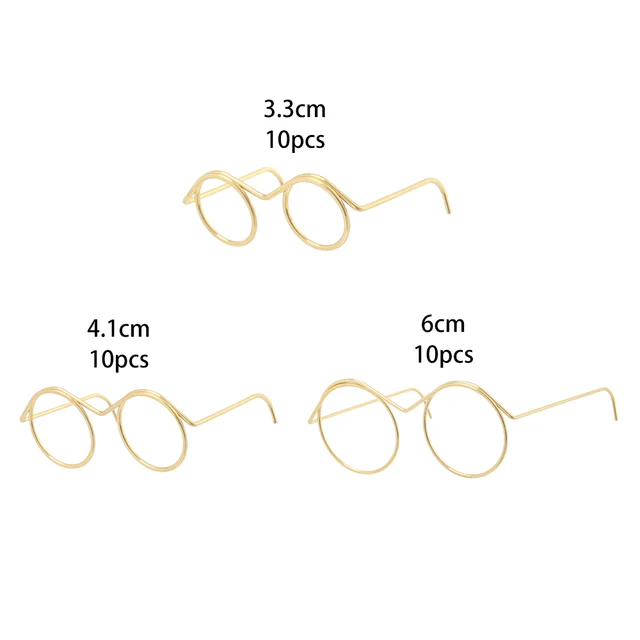 Cute Round Glasses Frame Dolls Fashion Retro Lensless Eyewear Mini Toy Eyeglasses Doll Glasses Doll Dressing Accessories 6