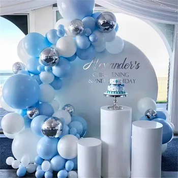 

1set Macaroon Blue White Latex Balloon Garland Arch Kit Birthday Party Decoration Kids Favor Backdrop Baby Shower Party Supplies