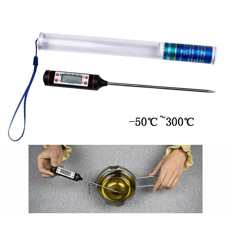 Digital Thermometer With 15cm Long Probe Candle Making Kits Measure Liquid Soy Paraffin Wax Baked Milk Meat BBQ | Дом и сад