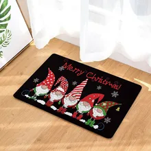 Веселый Рождество Снежинка Рождество красный фланелевый нескользящий ковер 45x75 см