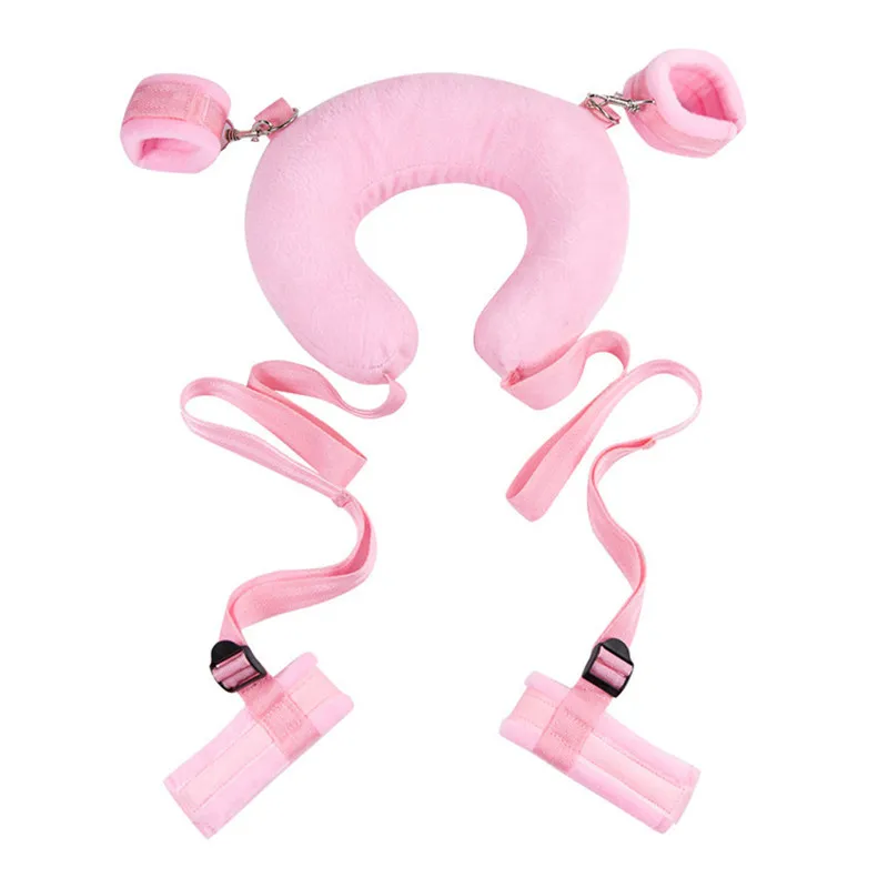 Plush Handcuffs for Sex Games BDSM Restraint Open Legs Ankle Cuffs Adult Sex Toys Soft Plush Intimate For Lover Role Play