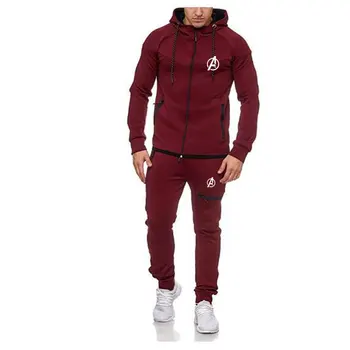 

Mens Track Suit Set Casual Solid Mens Tracksuit Zipper Hoodie Long Sleeve Jackets Long Pants Two Pieces Suit Men Mens Sweatsuits