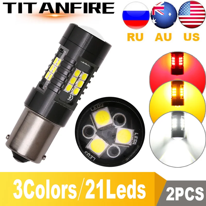

TF30 2Pcs 1156 BA15S P21W LED BAU15S BAY15D PY21W LED Bulb 1157 P21/5W R5W 21pcs 3030SMD Auto Lamp Bulbs Car LED Light 12V - 24V