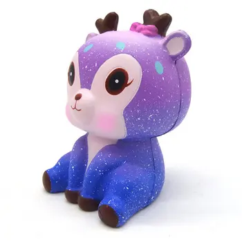 

Kids Cute Simulation Animal PU Squishy Slow Rising Simulation Squeeze Decompression Purple Deer Squeeze Toy