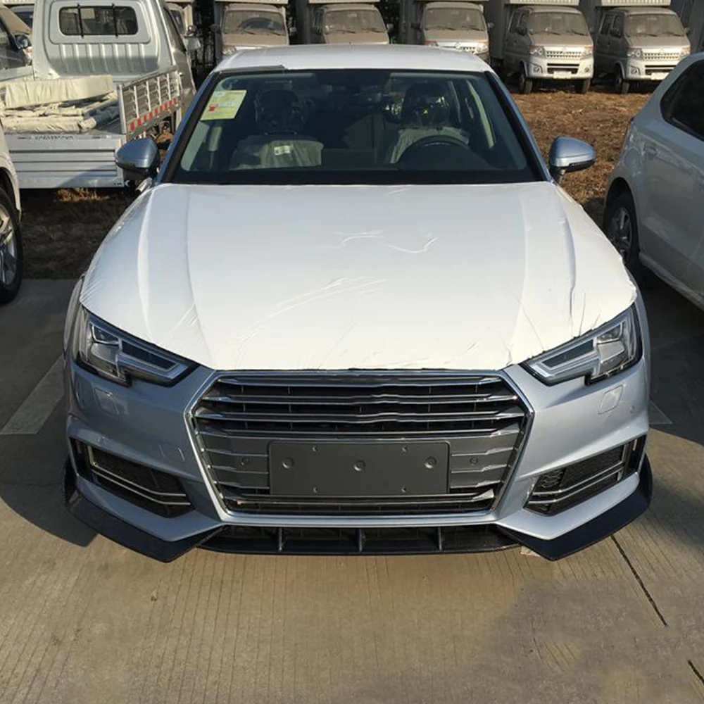 Передний бампер спойлер разветвители для Audi A4 B9 SLINE S4 Седан 4 двери углеродного волокна/FRP черный Неокрашенный
