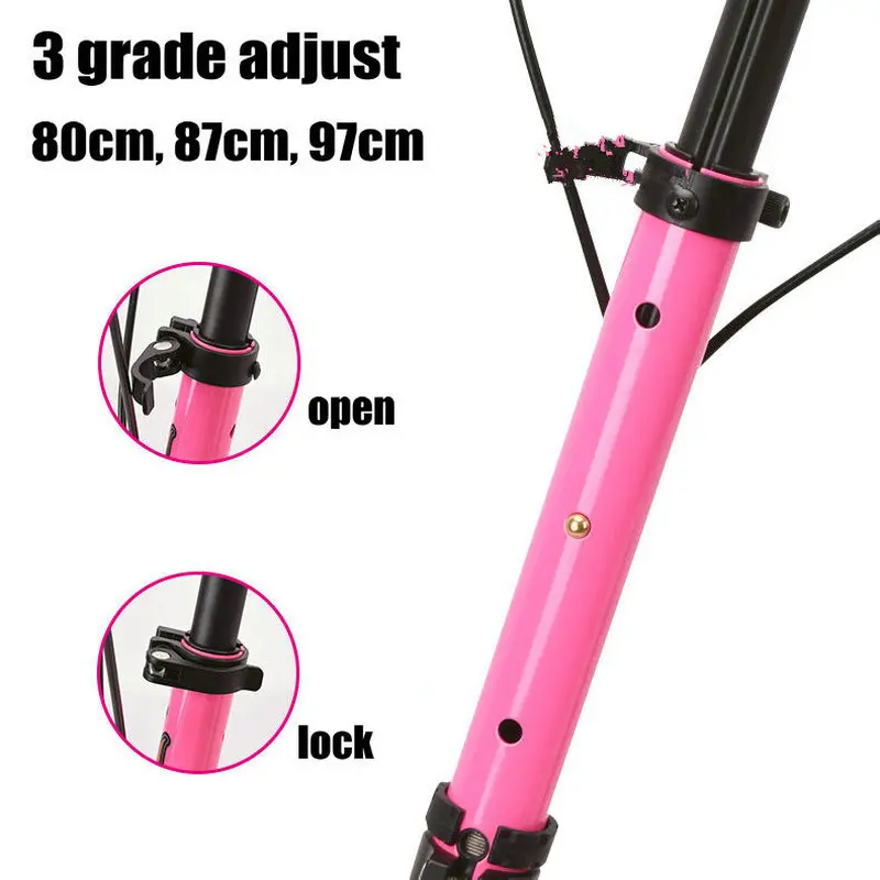 Foldable Kids Swing Scooter, 3 Flash Wheels, Wobble Scooter Tri Slider Kick Speeder Push Scooter with Adjustable Handle