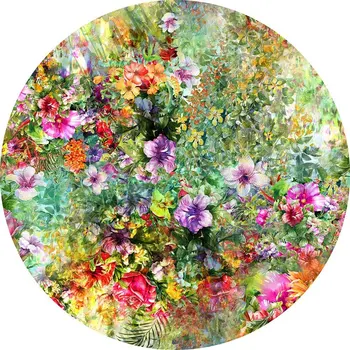 

Circle Round Backdrop Kids Birthday Party Backgrounds for Photo Studio Baby Shower Watercolor Garden Flower Cake table Banner