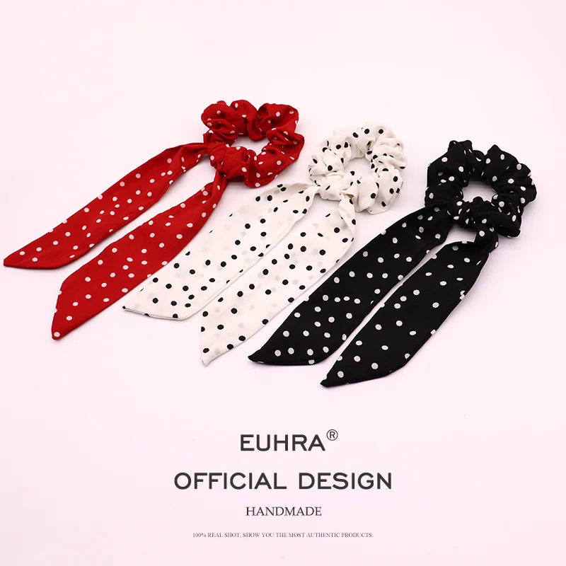 EUHRA, 6 цветов, Классическая лента, модные, для девушек, стримеры, для волос, трикотажные резинки для волос, конский хвост, головной убор, женские аксессуары для волос