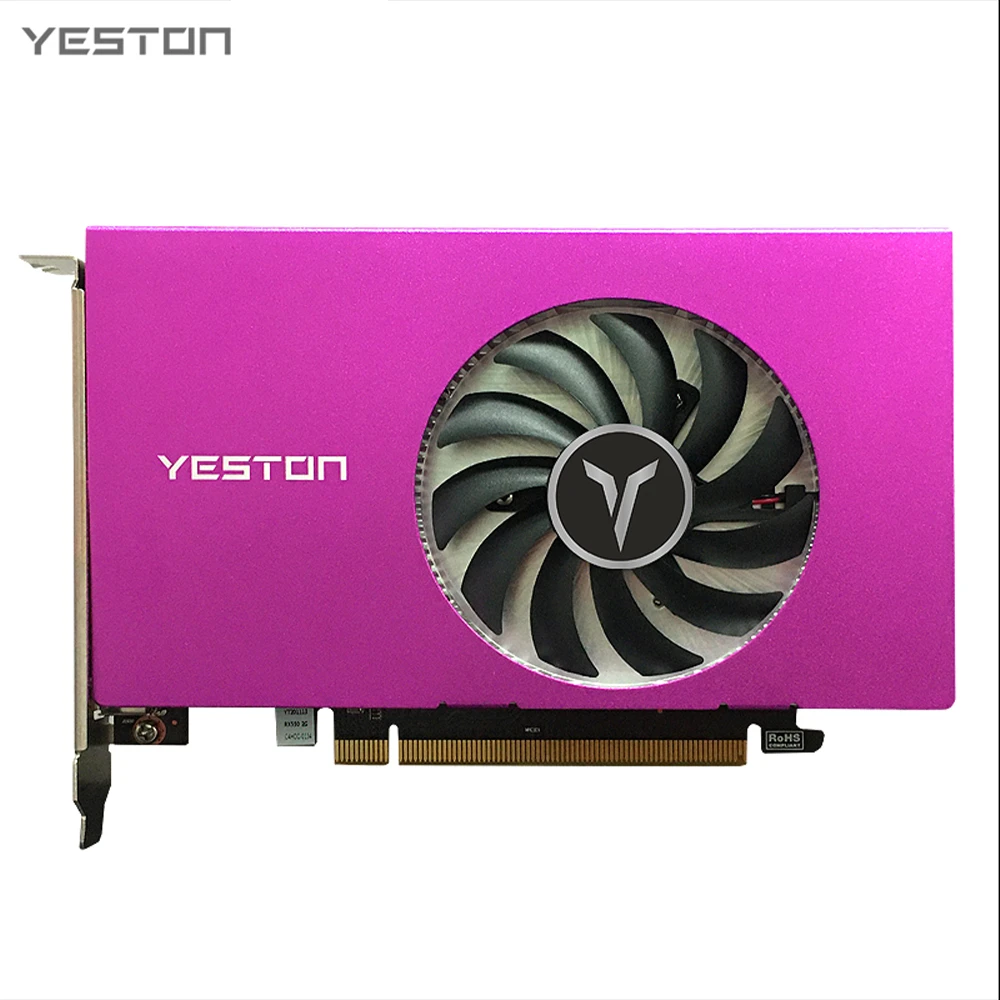 Yeston RX550-4G 4HDMI 4-Screen Graphics Card Support Split Screen 10bit Color Depth HDR 4G/128bit/GDDR5 with 4 HD-MI Ports good video card for gaming pc