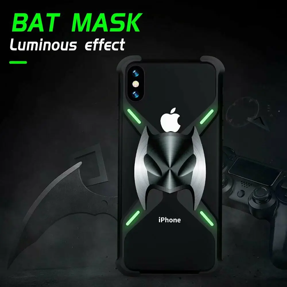 Для iPhone 11 Pro X XS Max XR 8 7 Plus Роскошная Магнитная адсорбционная маска летучей мыши Алюминиевый металлический бампер рамка чехол с покрытием в виде брони Coque
