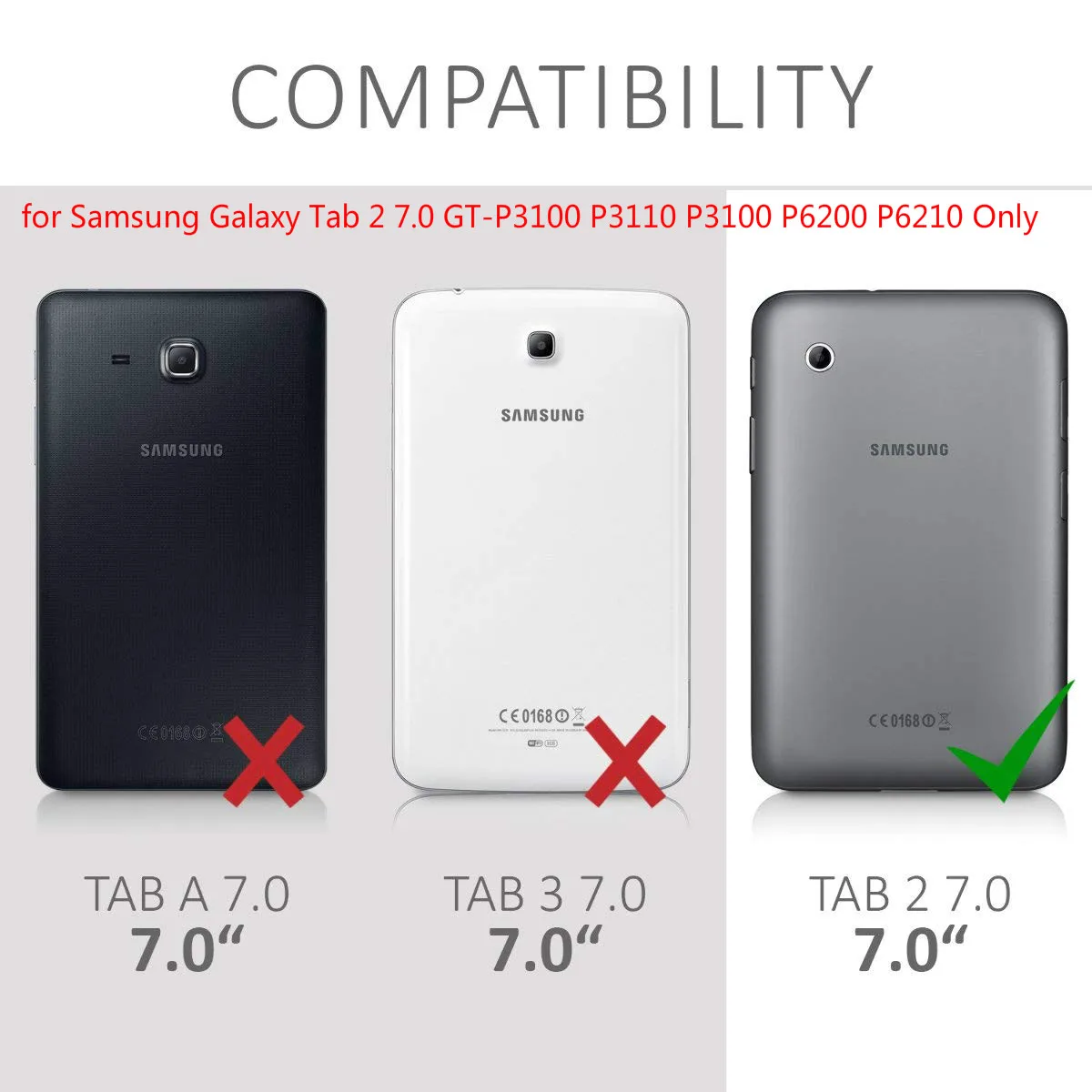 Чехол для планшета для Samsung Galaxy Tab 2 7," GT-P3100 P3110 P3108 P6200 Магнитный чехол из искусственной кожи с откидной крышкой Folio чехол для смартфона с держателем для карт, Wi-Fi/3g