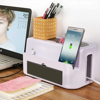 

Plastic Cable Storage Box Case Organizor Power Strip Wire Management Socket Organizer Wire Storage Box For Home Office