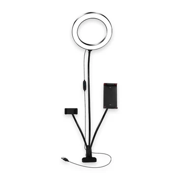 

Selfie LED Ring Light with Mobile Phone Holder for Youtube Live Stream Makeup Camera Lamp for iPhone Android