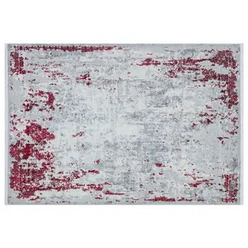 

Apex Luxia 5 'x 8' Polypropylene Red/Gray Area Rug