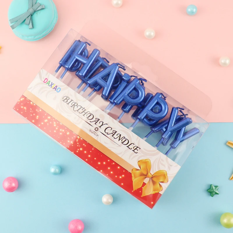 Blue 1set Cakelove 1 набор золотые письма с поздравлениями с днем рождения Классический Романтический торт свечи торт топперы для праздничное украшение для дня рождения - Цвет: Blue 1set