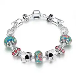 ERLUER модные браслеты и браслеты для женщин Кристалл бисера Шарм с сердцем прядь бусины для изготовления браслетов девушка ювелирные
