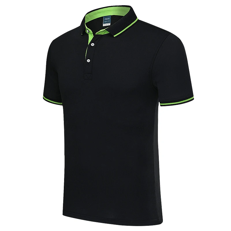 На заказ Вышивка/печать DIY брендовая Базовая сухая футболка поло индивидуальный ваш логотип мужские и женские рубашки поло с коротким рукавом - Цвет: Black