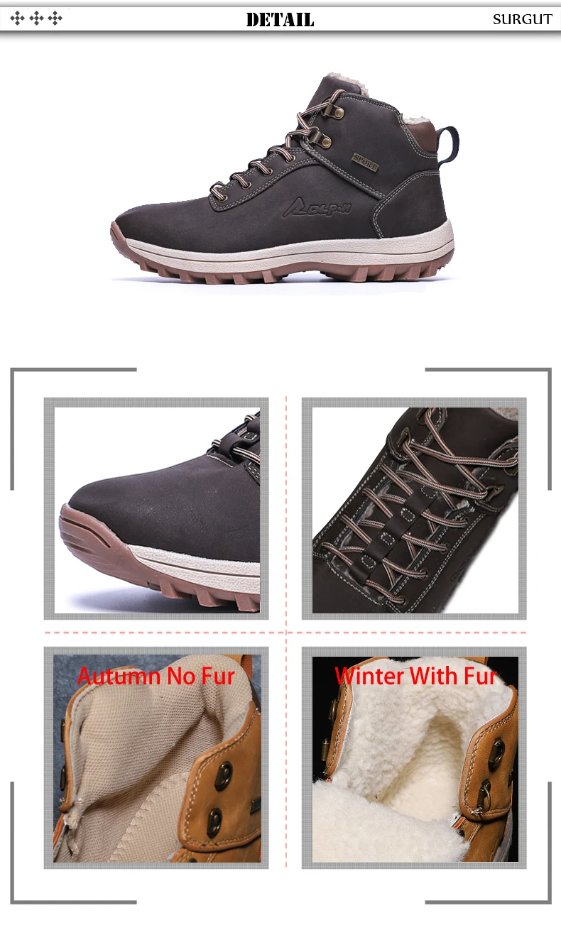 SURGUT/ г.; модные зимние ботинки для мужчин; мужская повседневная обувь для взрослых; качественная резиновая обувь с высоким берцем; очень теплые плюшевые ботильоны