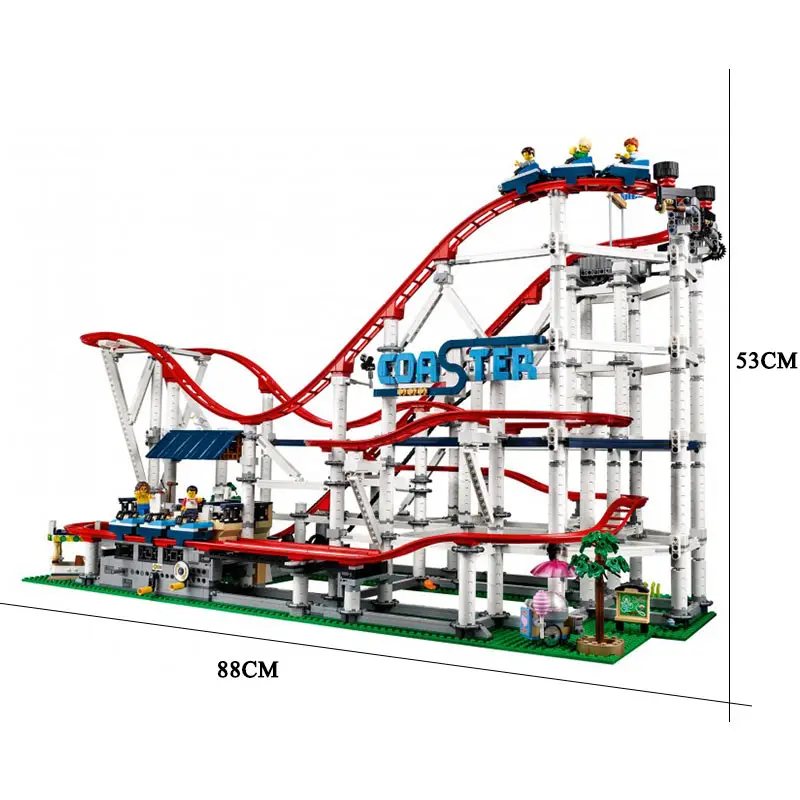 Preise Die Roller Buidling Blöcke Ziegel Bahn Kompatibel 15039 Creator 10261 lEGOED Modell Set Pädagogisches Spielzeug Weihnachten Geschenk Für kind