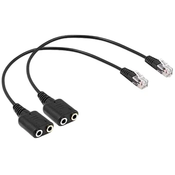 

Headset Adapter RJ9 Plug Dual 3.5 Mm o Socket Socket To Plug RJ9 Plug Adapter Converter Cable for Telephone