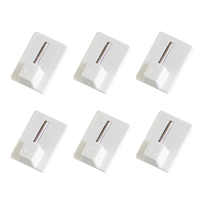 Ganchos de almacenamiento para cocina, anzuelos de pared autoadhesivos, bastidores de almacenamiento para baño, hebilla para cortina, soporte para cortinas, 6/1 Uds.