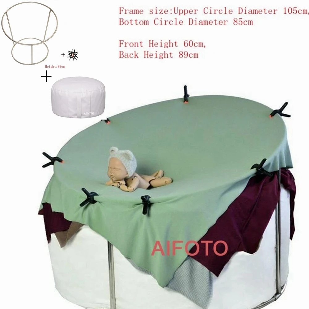 Beanbag-soporte de marco de acero de 89cm de altura, accesorios de fotografía recién nacido, estudio, fondos, bolsa de fotos para bebé, accesorios