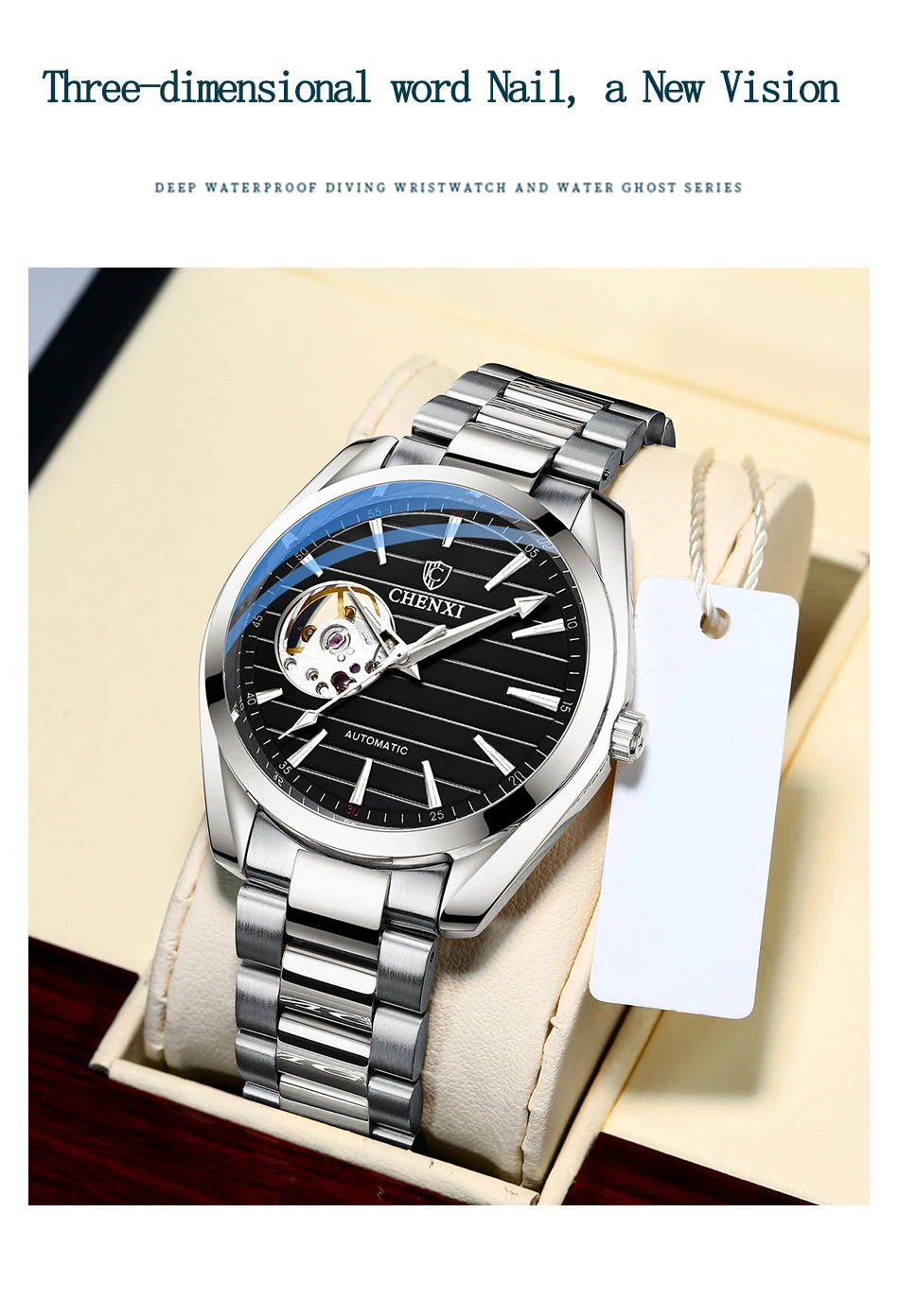 CHENXI Top Brand Watch Men Luxury Gold Stainless Steel Watches Sapphire Glass Automatic Mechanical Wristwatches 30M WaterproofTop Luxury Brand CHENXI 8806 New Men Automatic Mechanical Sapphire Glass Watch Stainless Steel Waterproof Mens Wristwatches