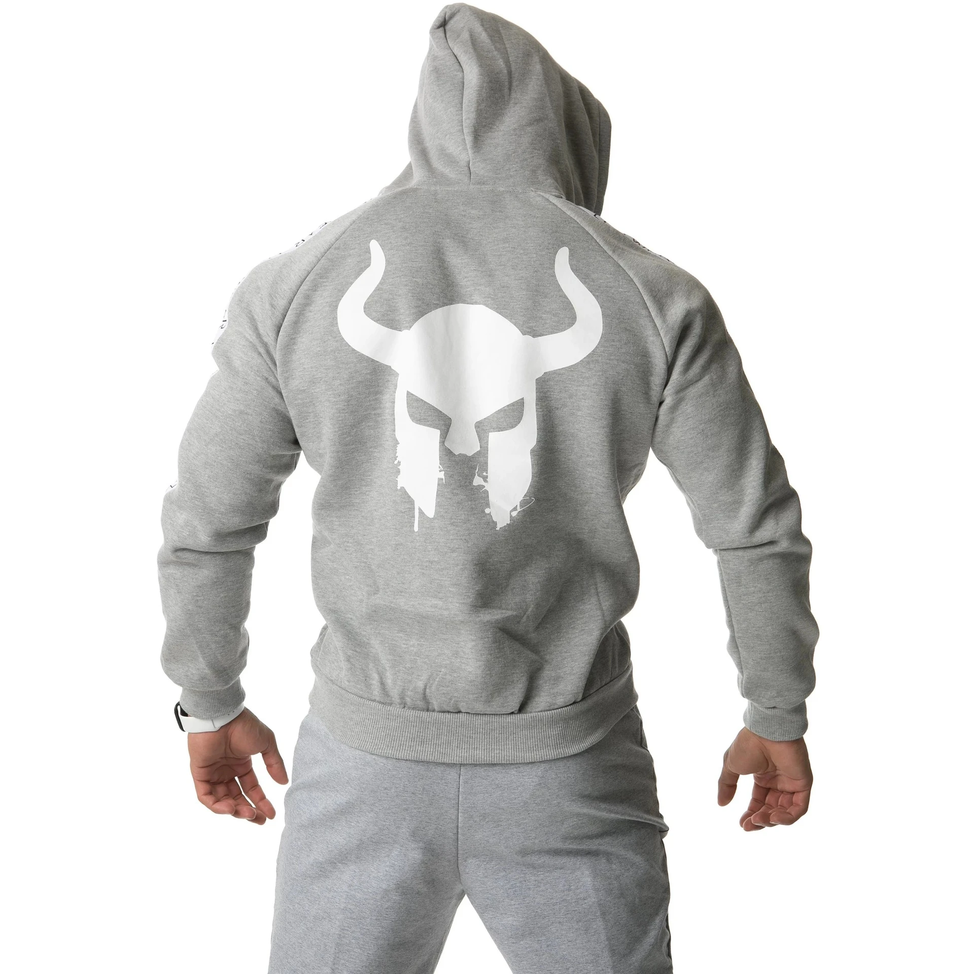 Cena Jesień nowe męskie sportowe bluzy z kapturem na zamek moda spodnie na siłownię na co dzień Fitness bluza z kapturem męskie bawełniane bluzy odzież sportowa topy