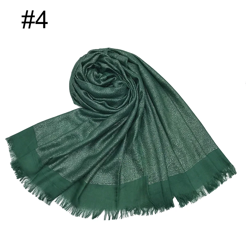 Number 4 color Новая мода блестящая элегантная бандана обертывания вискоза женский шарф Искра шарф Мусульманский Хиджаб зимние шали Быстрая 10 шт./лот - Цвет: Number 4 color