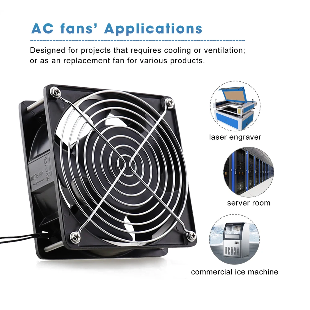 Ventilador de Refrigeração Ventilador de Case do Computador Gdestie 38mm 12v 24v 48v 110v 115v 220v 240v Bola Refrigerar Refrigerador 120mm 12cm 12038mm x - Imagem 5