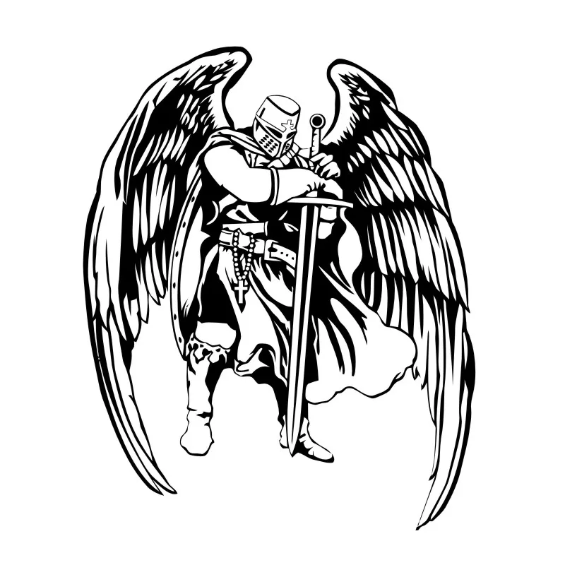 Beautiful Warrior Knight Angel Cover Silver Car Sticker Vinyl Photography Decals | Автомобили и мотоциклы