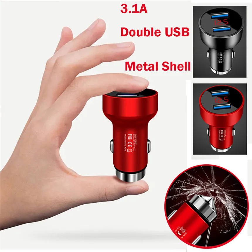 KONGYIDE 2019 New Fashion Car Phone Charger 3.1A Dual USB 2 Port LCD Display 12-24V Cigarette Socket Lighter | Автомобили и
